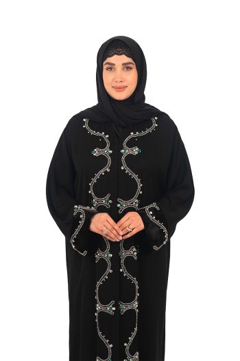مانتو عبایی جواهر دوزی مدل زمرد