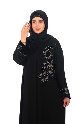 مانتو عبایی جواهردوزی مدل طاووس
